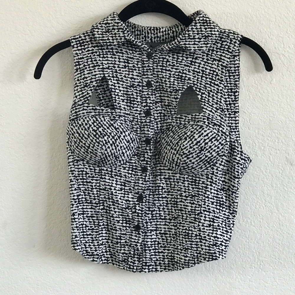 unique bustier cutout crop top